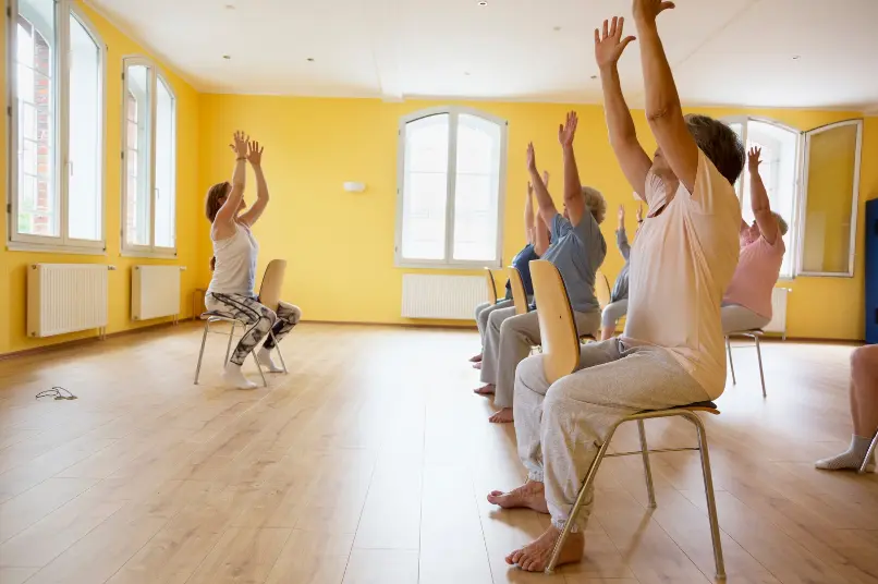 group chair yoga class